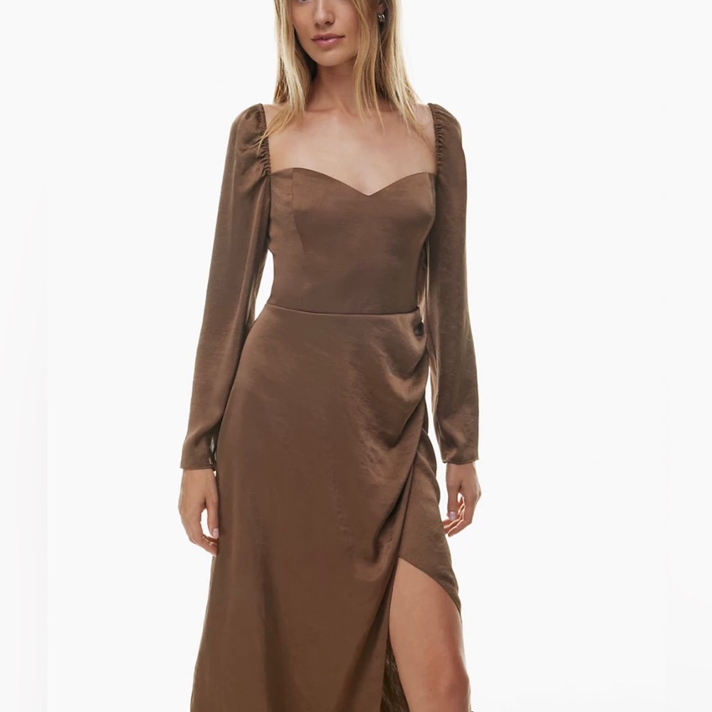 Wilfred Anfora Satin Midi Dress Size 8